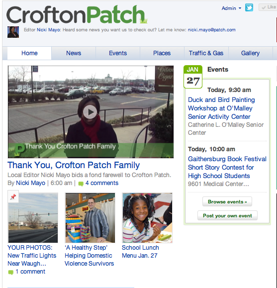 03/2012: Back home… well kind of – The Crofton Patch