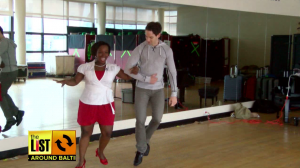 “The Wizard of Oz” cast shows us how to get down Emerald City style as we cut a rug with the Scarecrow. 