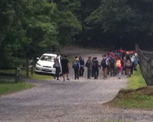 Campers escorted out of Camp Letts pool area.