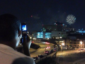 My view of the Baltimore Inner Harbor fireworks 2011.