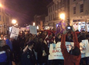 @EyeOnAnnapolis captured this shot of hundreds filling the streets of Annapolis for an anti-police violence demonstration Friday night