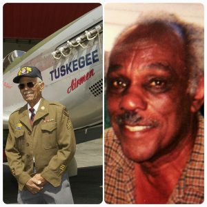 Clarence E. Huntley Jr. (left) and Joseph Shambrey (right) COURTESY Los Angeles Chapter Tuskegee Airmen Inc president Ron Brewington 