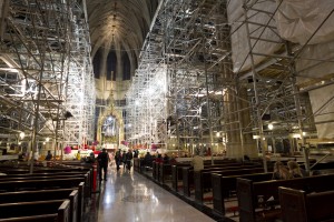 NEW YORK - APRIL 30: For News. Atmosphere inside St. Patrick's Cathedral on April 30, 2014. Although St. Pat's is doing major construction there are no plans for public bathrooms at the cathedral. (Anne Wermiel/NY Post)