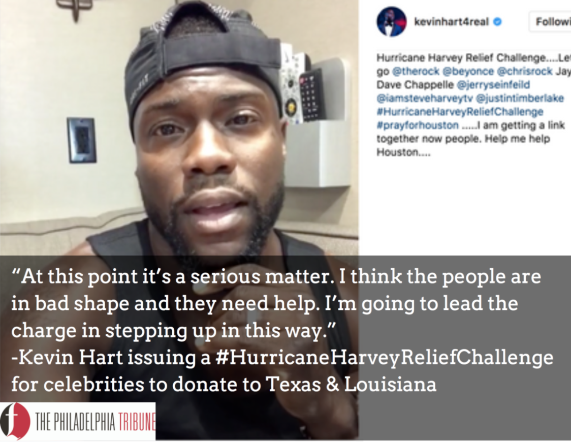 08/28/17: Kevin Hart launches the #HurricaneHarveyReliefChallenge